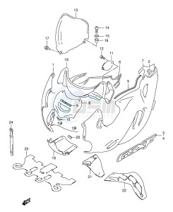 GSX750F (E2) drawing COWLING BODY (MODEL K4)