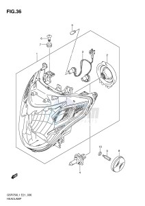 GSR750 (E21) drawing HEADLAMP (GSR750L1 E24)