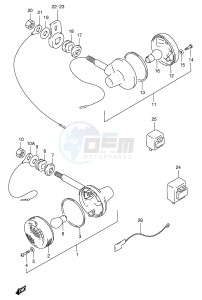 GN250 (E2) drawing TURN SIGNAL LAMP (MODEL T W X E2,E4,E22,E24,E34,E71)