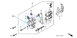 CBR125RW9 UK - (E) drawing FRONT BRAKE CALIPER