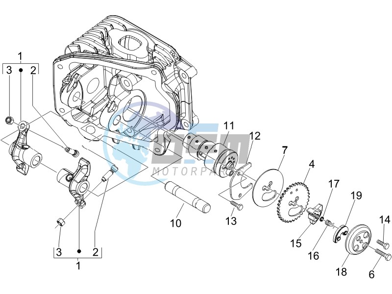 Camshaft - Rocking levers support unit