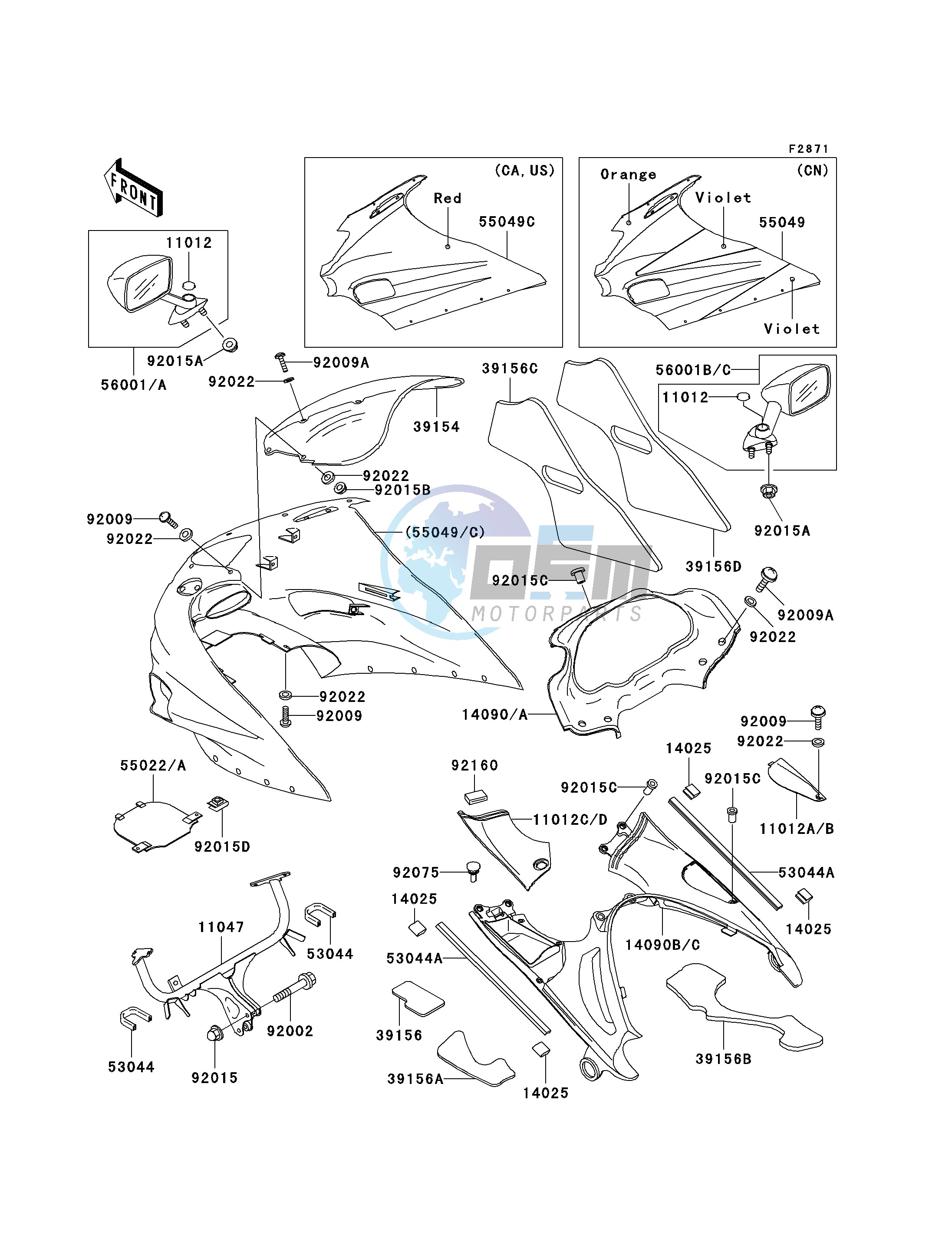 COWLING -- ZX1100-D1- -