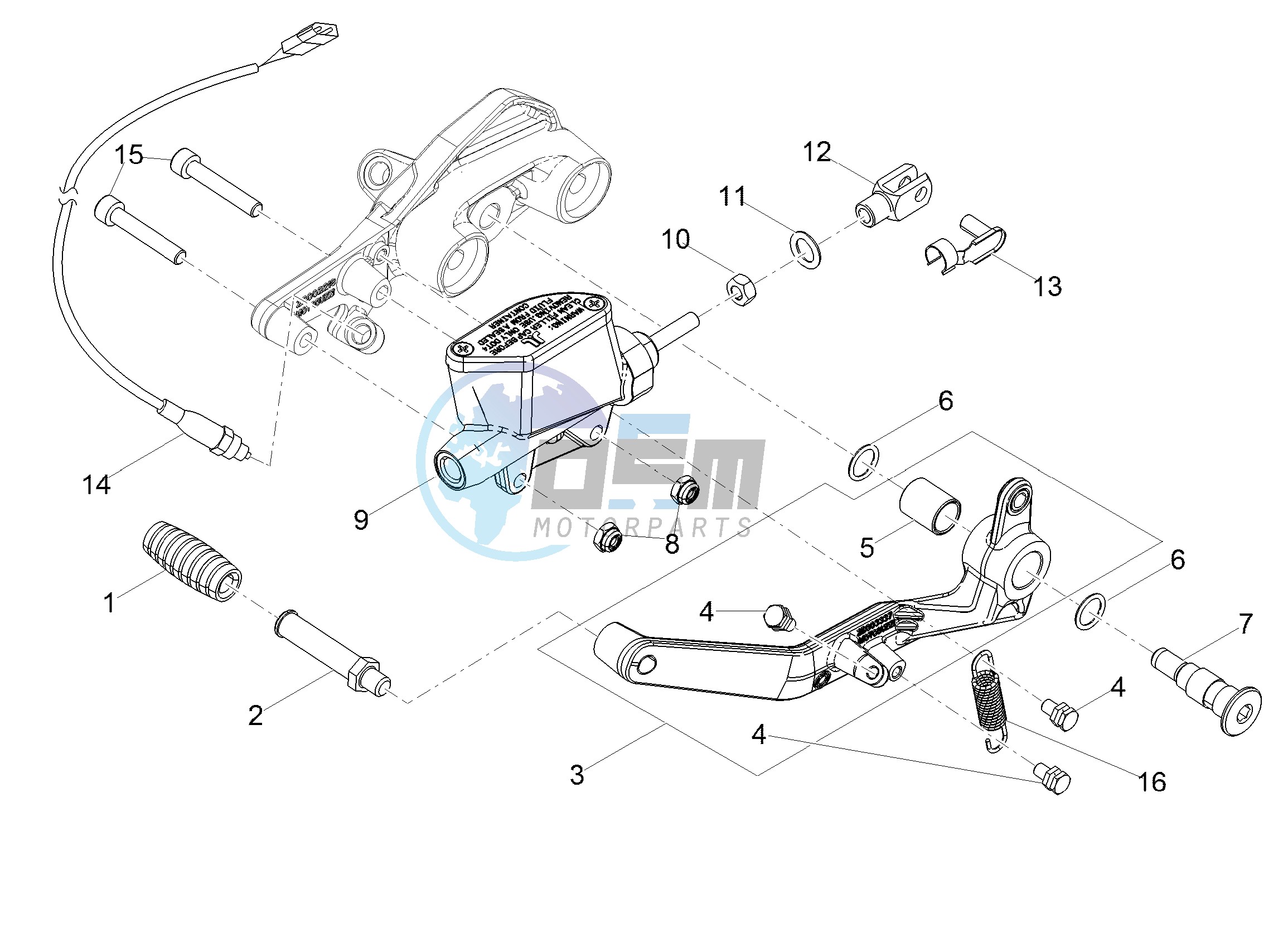 Rear master cylinder