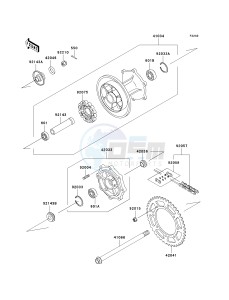 KL 650 E [KLR650] (E8F-E9F) E8F drawing REAR HUB