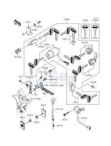 VN 1500 L [VULCAN 1500 NOMAD FI] (L1) [VULCAN 1500 NOMAD FI] drawing IGNITION SWITCH_LOCKS_REFLECTORS