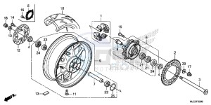 CBR600RRD CBR600RR UK - (E) drawing REAR WHEEL