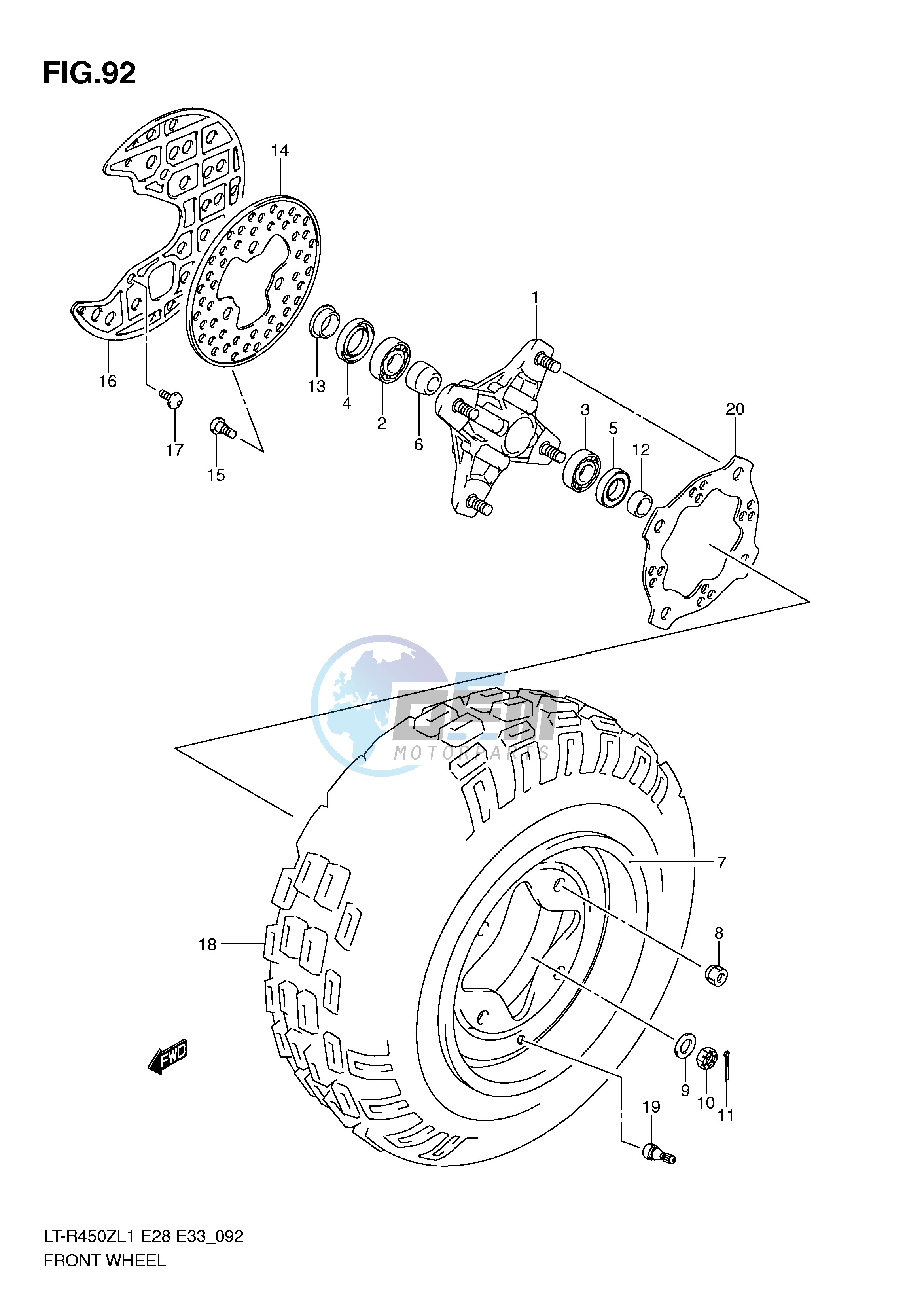 FRONT WHEEL (LT-R450ZL1 E28)