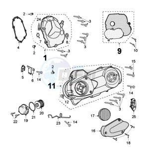 SAT125 drawing CRANKCASE COVER