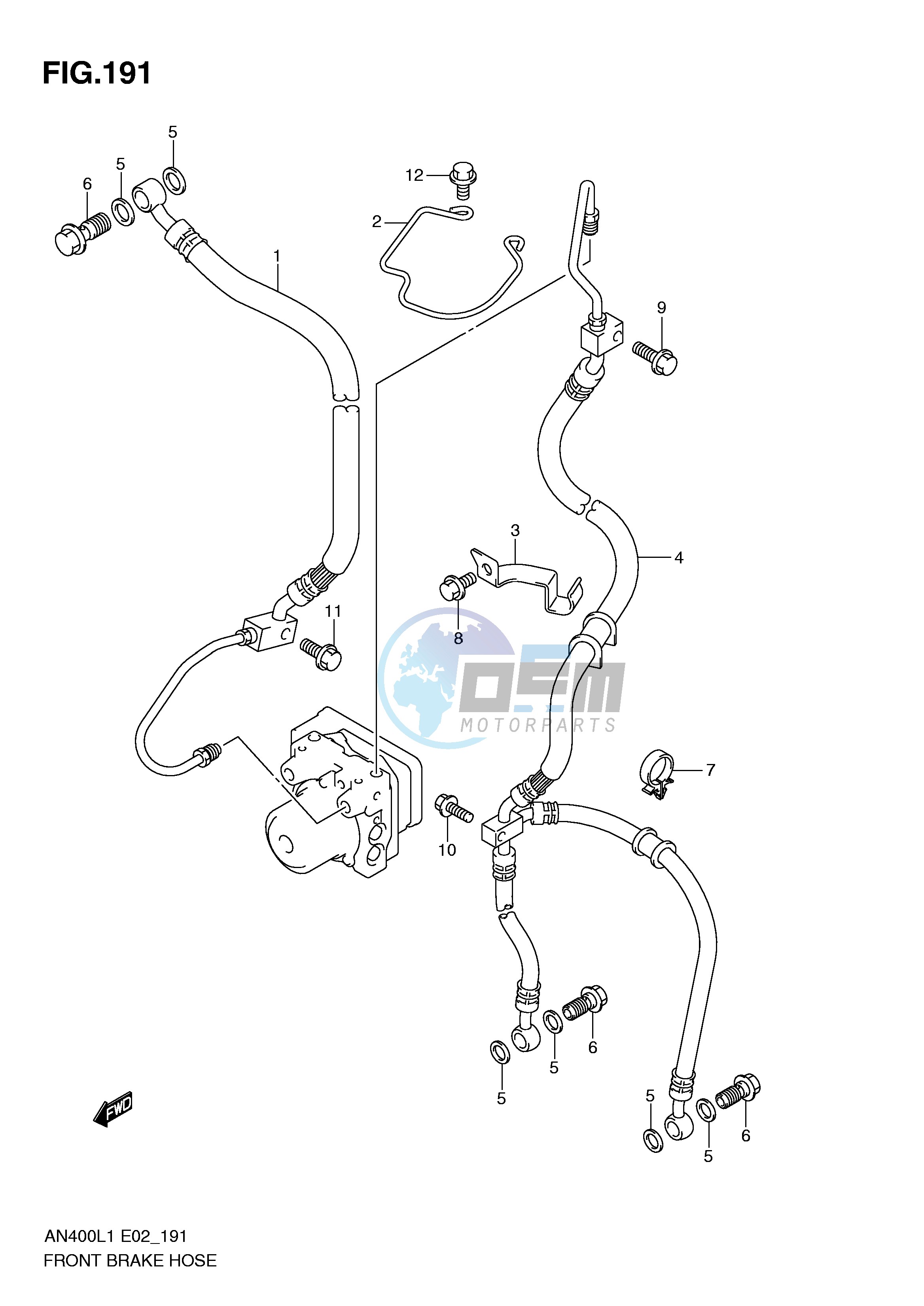 FRONT BRAKE HOSE (AN400ZAL1 E51)