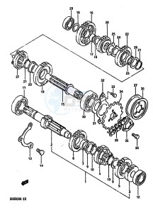 DR600R (E2) drawing TRANSMISSION