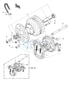 MC1 (A-B) 90 drawing REAR HUB_BRAKE_CHAIN