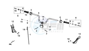 GTS 125I (L8) EU EURO4 drawing HANDLEBAR / BRAKE LEVERS KPL.  L/R