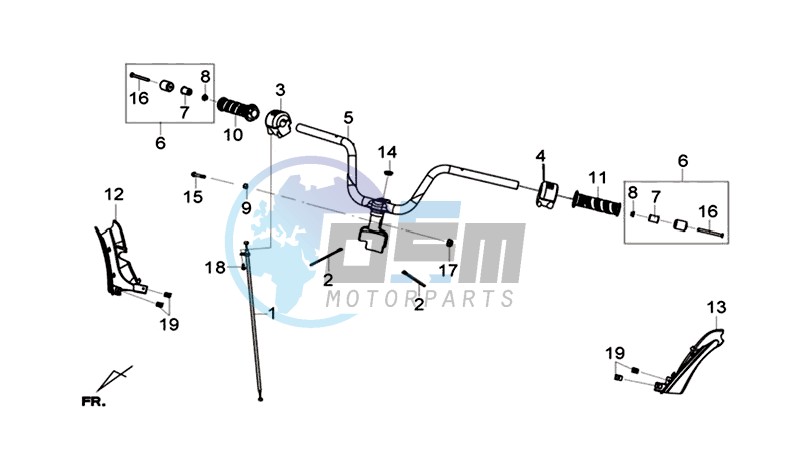 HANDLEBAR / BRAKE LEVERS KPL.  L/R