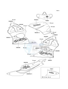 ZX 600 J [NINJA ZX-6R] (J1-J3) [NINJA ZX-6R] drawing DECALS-- GREEN_BLACK- --- ZX600-J3- -