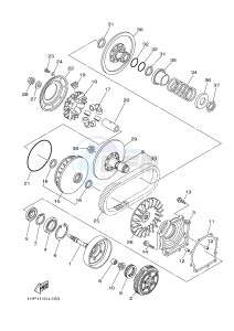 YFM550FWAD YFM5FGPB GRIZZLY 550 EPS (1HS3 1HS4) drawing CLUTCH