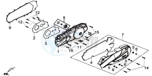 GTS 125I EURO4 LONG VISOR L7 drawing CRANKCASE COVER LEFT