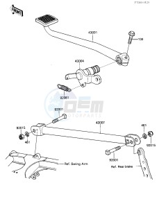 ZX 750 E [GPZ 750 TURBO] (E1-E2) [GPZ 750 TURBO] drawing BRAKE PEDAL_TORQUE LINK