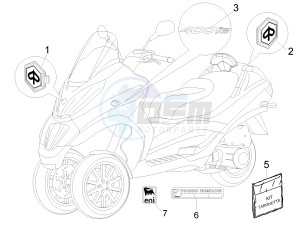 MP3 400 rl Touring drawing Plates - Emblems