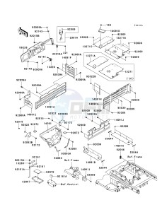 KAF 620 K [MULE 3010 TRANS4X4 HARDWOODS GREEN HD] (K6F-K8F) K8F drawing FRAME FITTINGS