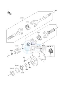 KAF 950 E [MULE 3010 TRANS4X4 DIESEL] (E8F) E8F drawing DRIVE SHAFT-REAR