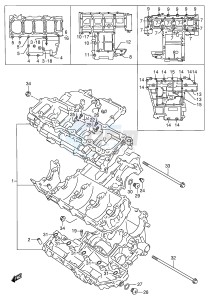 GSX-R750 (E2) drawing CRANKCASE (MODEL T V)