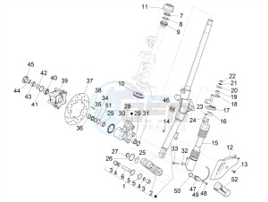 SPRINT 50 4T 3V E4-2020 (NAFTA) drawing Fork/steering tube - Steering bearing unit