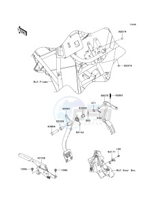 KAF 400 C [MULE 610 4X4 HARDWOODS GREEN HD] (C6F-C9F) C6F drawing BRAKE PEDAL_THROTTLE LEVER