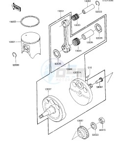 KX 500 B [KX500] (B1) [KX500] drawing CRANKSHAFT_PISTON