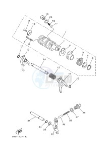 YFM700FWB YFM70KDHG KODIAK 700 HUNTER (B168) drawing SHIFT CAM & FORK