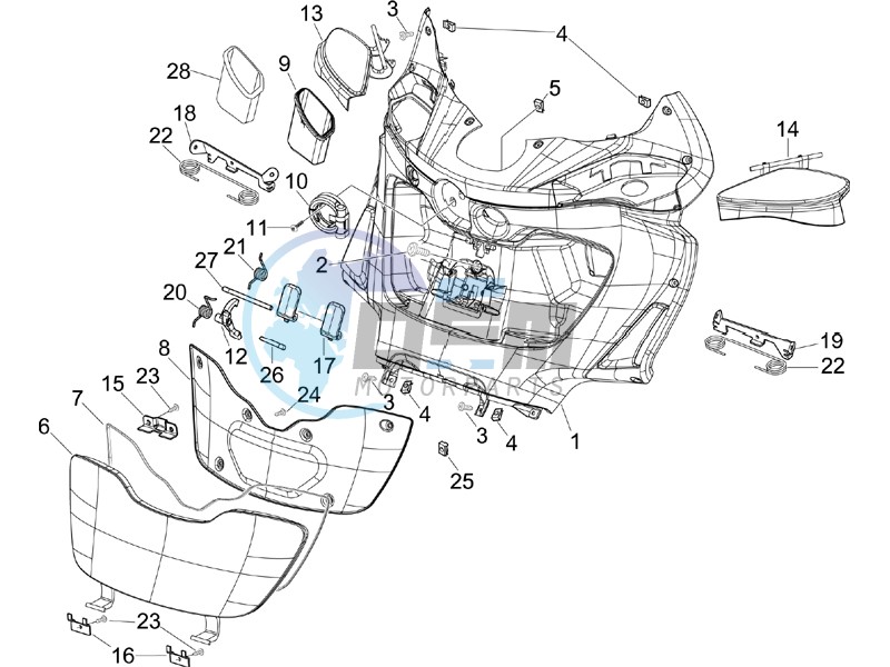 Front glove-box - Knee-guard panel