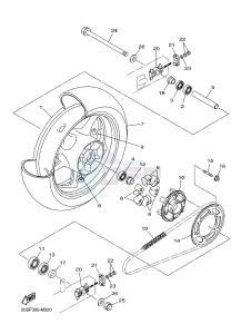 XJ6S 600 DIVERSION (S-TYPE) (36CA) drawing REAR WHEEL