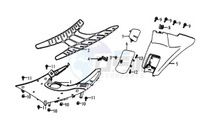 JET EURO X 50 drawing COWLING / FOOTREST / FLOOR MAT