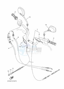 YB125 (2CSB) drawing STEERING HANDLE & CABLE