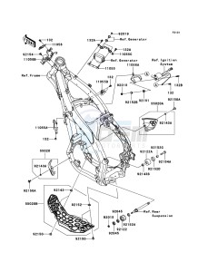 KX250F KX250YCF EU drawing Frame Fittings