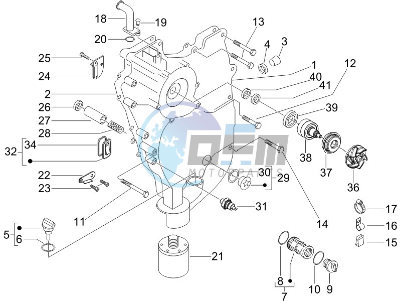 Flywheel magneto cover - Oil filter