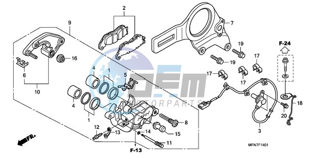 REAR BRAKE CALIPER (CB1000RA)