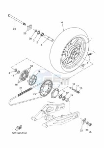 TRACER 700 MTT690-A (B0K2) drawing REAR WHEEL