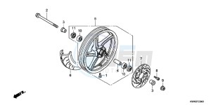 WW125D PCX125 - WW125 UK - (E) drawing FRONT WHEEL