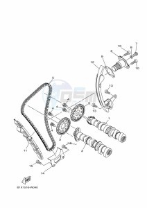 YZF320-A YZF-R3 (B2X2) drawing CAMSHAFT & CHAIN