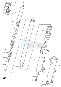 GSX600F (E28) Katana drawing FRONT DAMPER (MODEL K L M N P R S T)