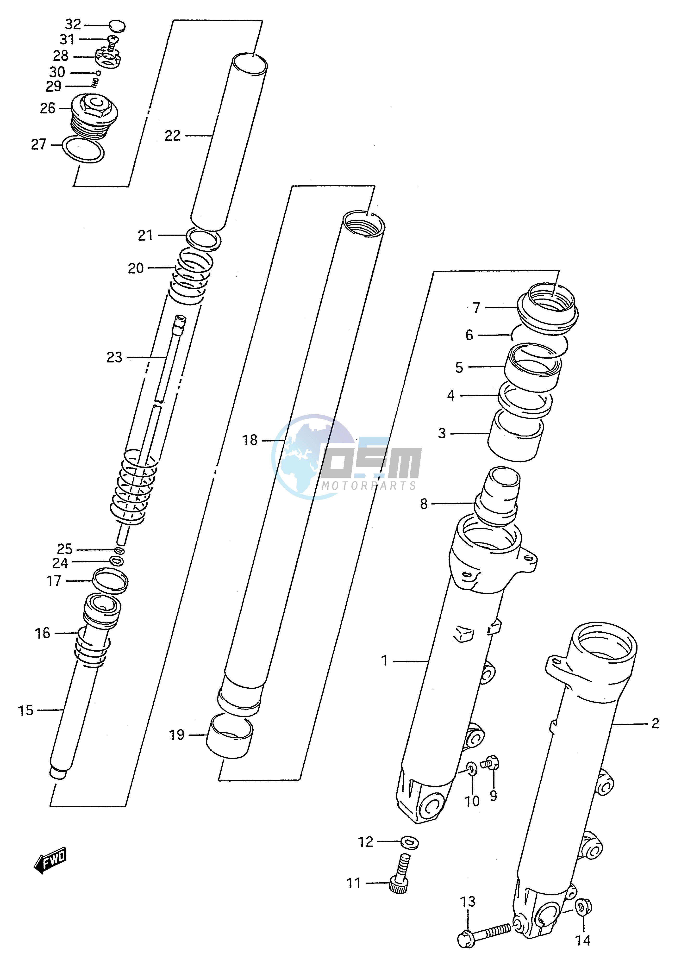 FRONT DAMPER (MODEL K L M N P R S T)