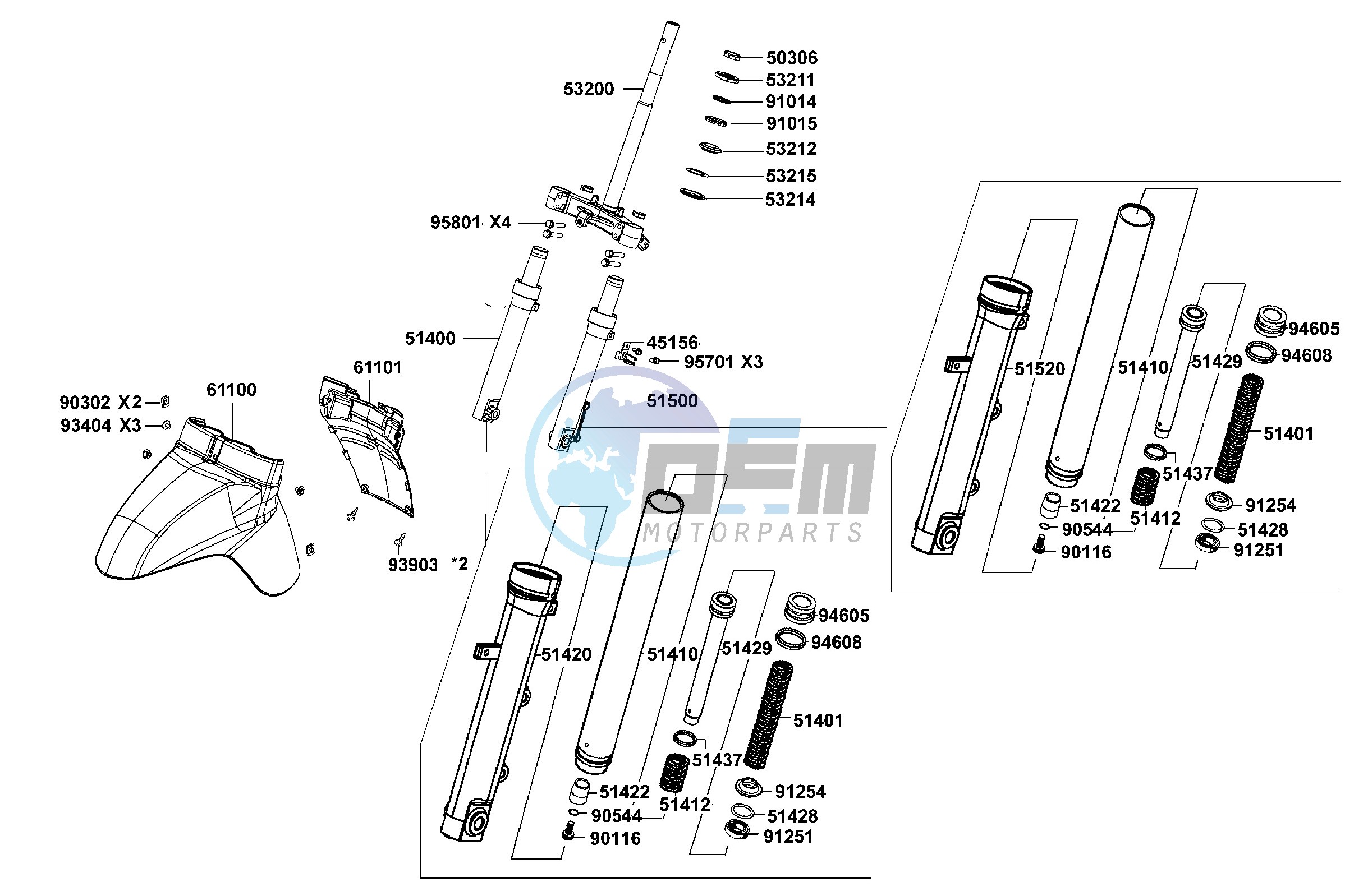 Steering Stem  - Front Cushion