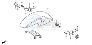 CB500 drawing FRONT FENDER