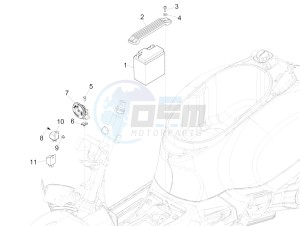 GTS 300 ie ABS Super (APAC) drawing Remote control switches - Battery - Horn