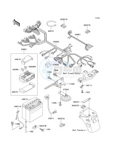 EX 500 D [NINJA 500R] (D10-D12) [NINJA 500R] drawing CHASSIS ELECTRICAL EQUIPMENT