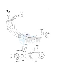 ZX 750 P [NINJA ZX-7R] (P5-P8) [NINJA ZX-7R] drawing MUFFLER-- S- -