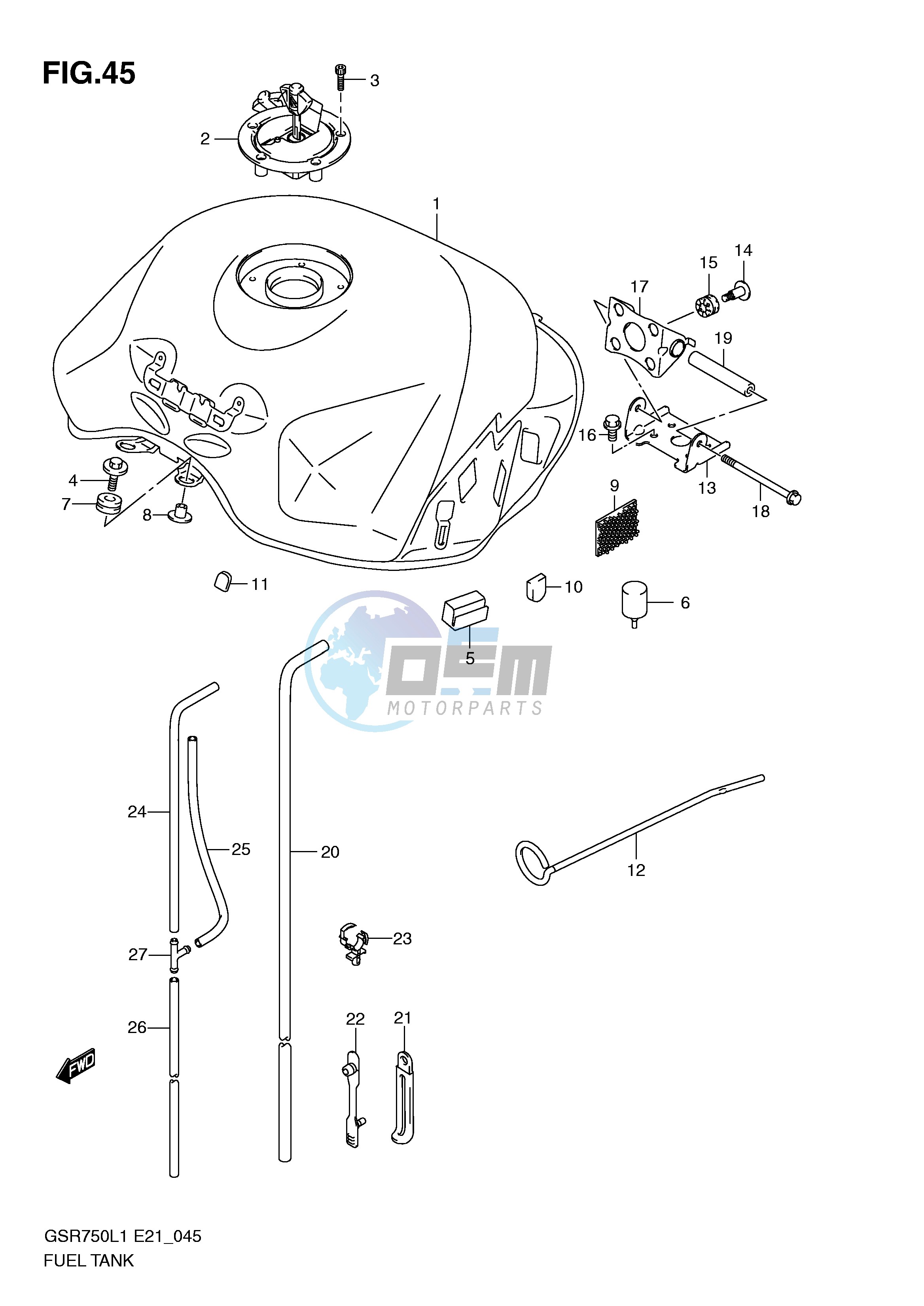 FUEL TANK (GSR750UEL1 E21)