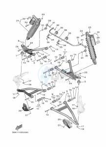 YXE850EN YXE85WPAK (B8K5) drawing FRONT SUSPENSION & WHEEL