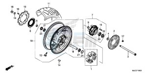 CB650FE CB650F 2ED - (2ED) drawing REAR WHEEL