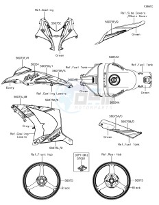 NINJA ZX-10R ZX1000SJFA XX (EU ME A(FRICA) drawing Decals(Green)